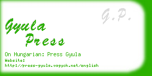 gyula press business card